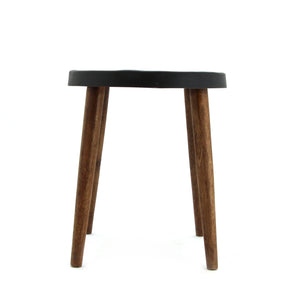 The Home Stool With Iron Top Black Big