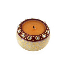 Load image into Gallery viewer, The Home T-Light Holder Marble Hand Painted Round Small-TLH-101
