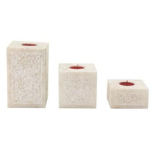 Load image into Gallery viewer, The Home T-Light Holder Square Marble Set Of 3 MTL-103
