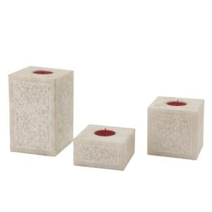 The Home T-Light Holder Square Marble Set Of 3 MTL-103