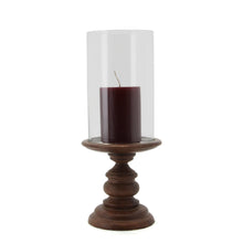 Load image into Gallery viewer, The Home Wooden Pillar Holder With Glass-VI-8777
