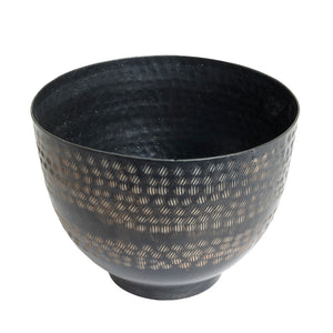 The home Bowl Hammered Planter Black PC1250-A