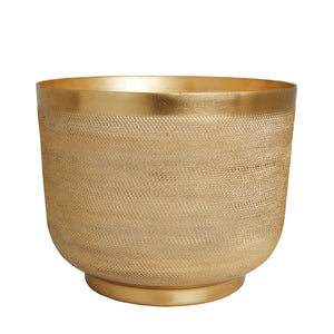 The home Bowl Planter Ridged Gold GD1304-B