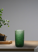 Load image into Gallery viewer, The Home Green Clear Flower Cut Vase
