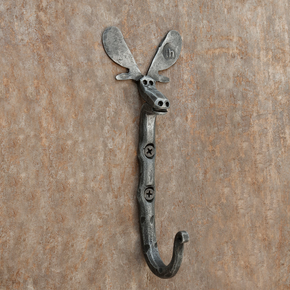 The Home Hand Forged Iron Hardware Iron Deer Hook Small HC-409
