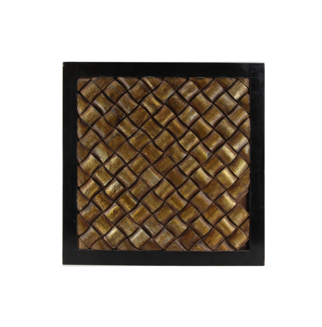 The Home Wall Square Panel 3D Bamboo Gold