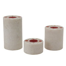 Load image into Gallery viewer, The Home T-Light Holder Circular Marble Set Of 3 Red Inlay
