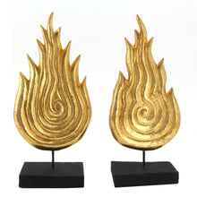 Load image into Gallery viewer, The Home Gilded Wood Fire Gold Set Of 2
