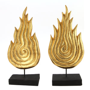 The Home Gilded Wood Fire Gold Set Of 2