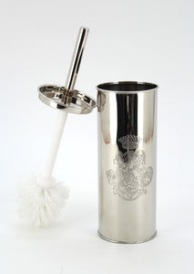 The Home Brass Etched Logo Toilet Brush Holder