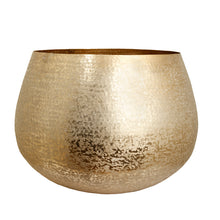 Load image into Gallery viewer, The Home Medium Round Planter Textured Gold GD1418-A
