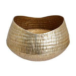 The Home Small Round Planter Hammered Gold GD1026-A