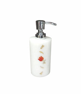 The Home Marble Lotion Dispenser Red Inlay