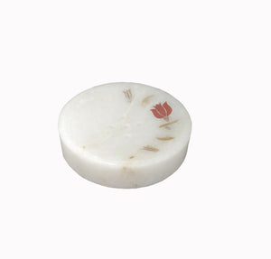 The Home Marble Soap Dish Red Inlay