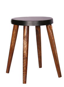 The Home Stool With Iron Top Black Small