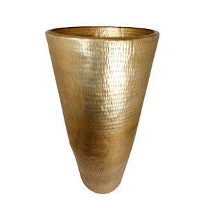 The home Tall Conical Planter Hammered Gold GD1032-A