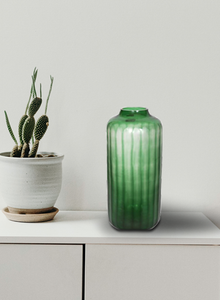 The Home Green Jar Clear With Strip-Big